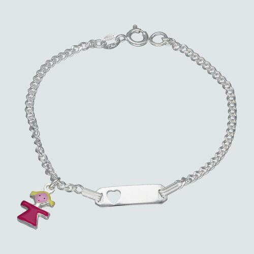 Pulsera Piocha Corazón Grumet Niña Esmaltada 16 cm