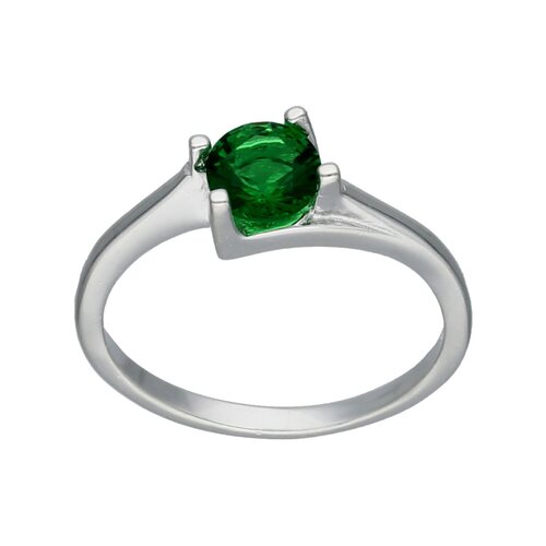 Anillo Circón Esmeralda Solitario