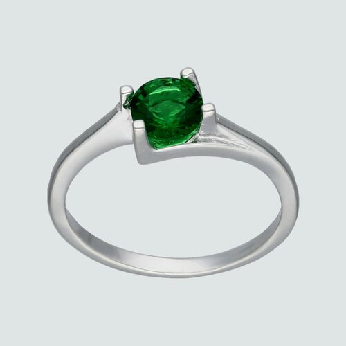 Anillo Circón Esmeralda Solitario