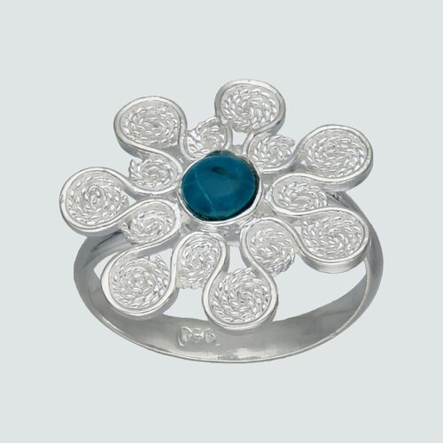 Anillo Flor Crisocola