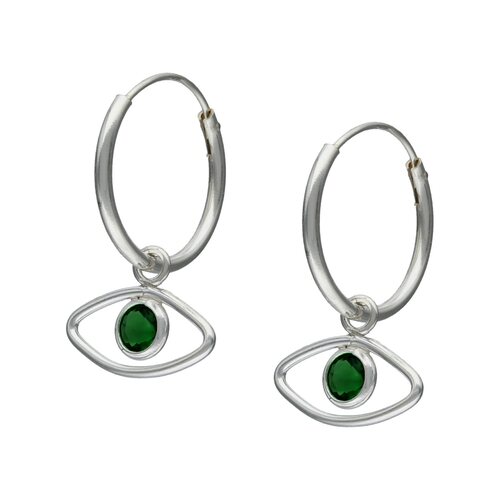 Argolla Ojo Turco Circón Verde 14 mm