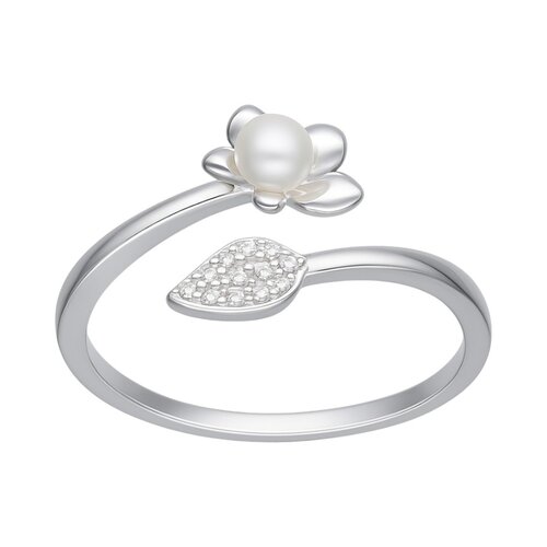 Anillo Flor Perla Hoja Circones