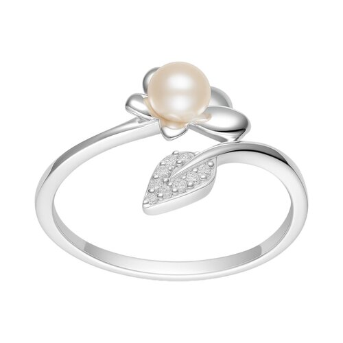Anillo Flor Perla Hoja Circones