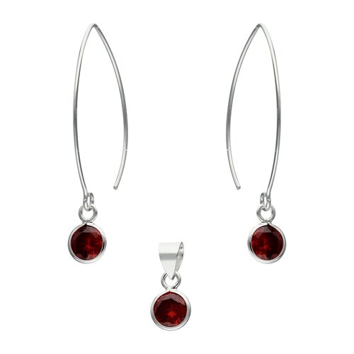 Conjunto Circón Granate 6 mm