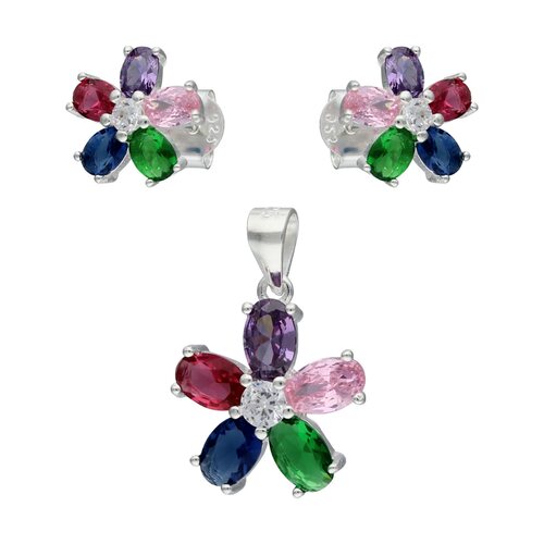 Conjunto Flor Circones Multicolor