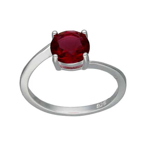 Anillo Circón Rubí Solitario