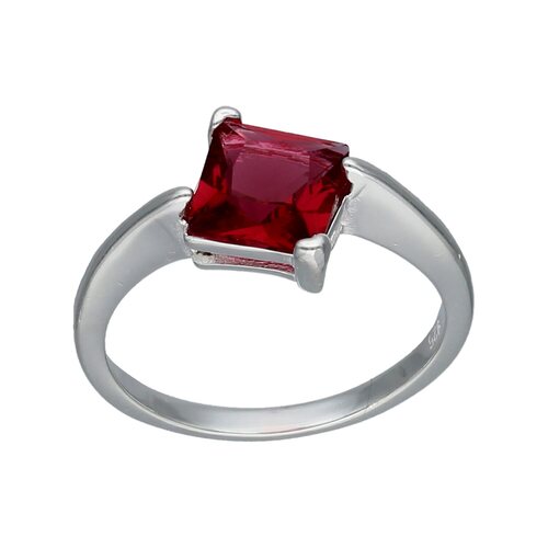 Anillo Circón Rubí Solitario