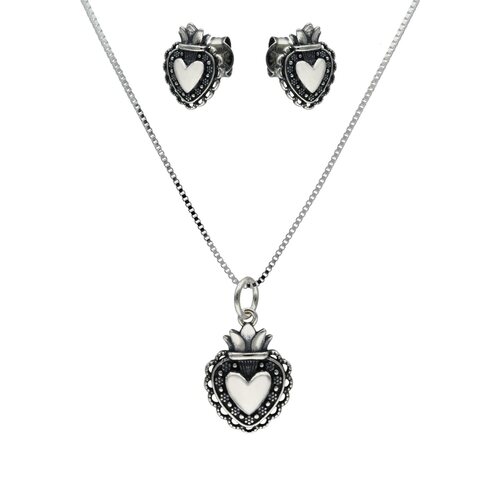 Set Collar y Aro Corazón Detente