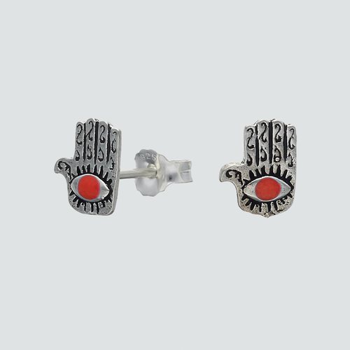 Aro Mano de Fátima Esmaltado Rojo