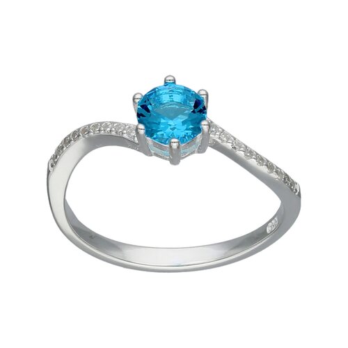 Anillo Circón Agua Marina