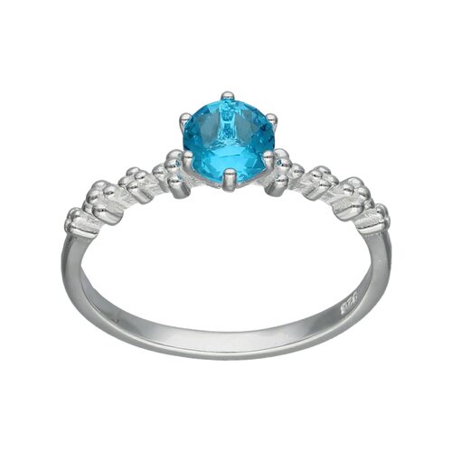 Anillo Circón Agua Marina Solitario