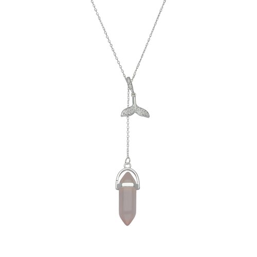 Collar Cola de Ballena Circones Cuarzo Rosa