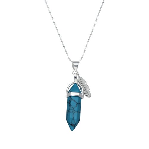 Collar Pluma y Turquesa