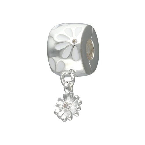 Colgante Charm Separador Flores Esmaltada