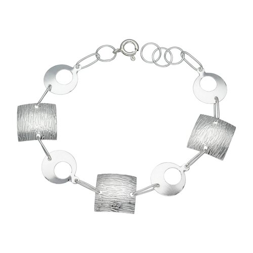 Pulsera Cuadrados Martillados y Circulos
