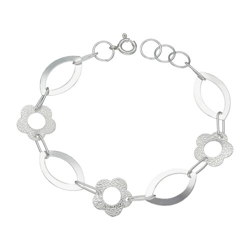 Pulsera Óvalos Flores Martilladas