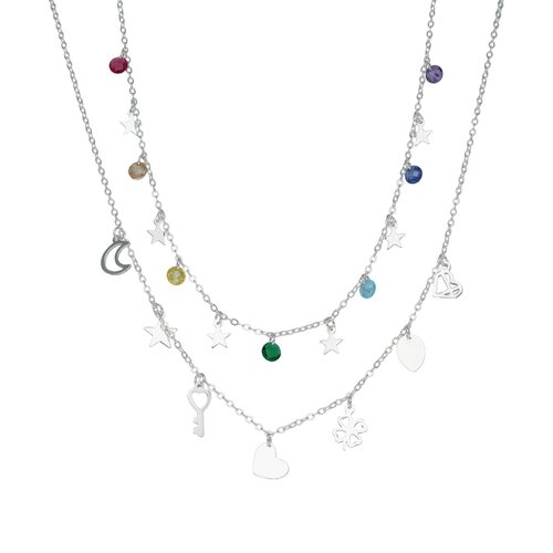 Collar Suerte Cristales Hecho con Swarovski® Multicolor
