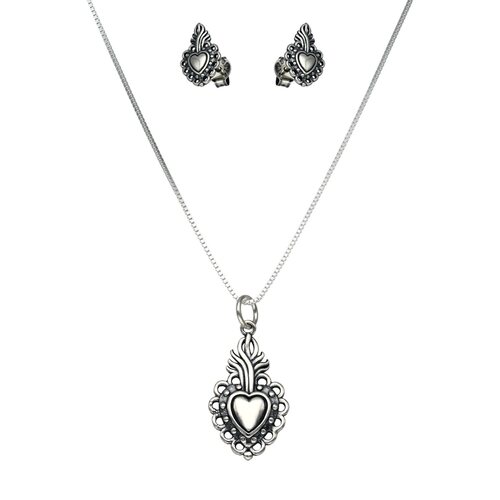 Set Collar y Aro Corazón Detente