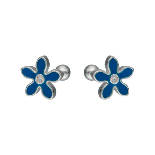 Aro con Tope Flor Esmaltada Circón