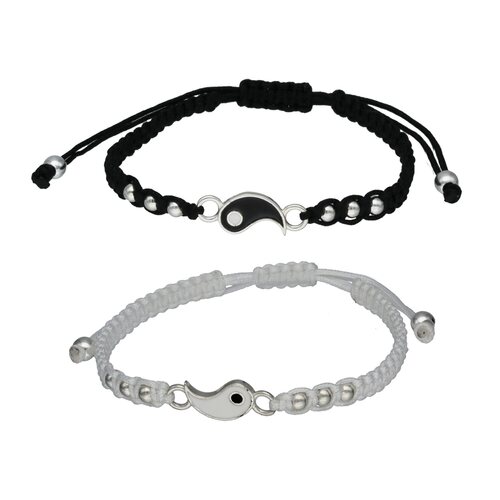 Pulseras Ajustables Pareja Yin Yang Esmaltado