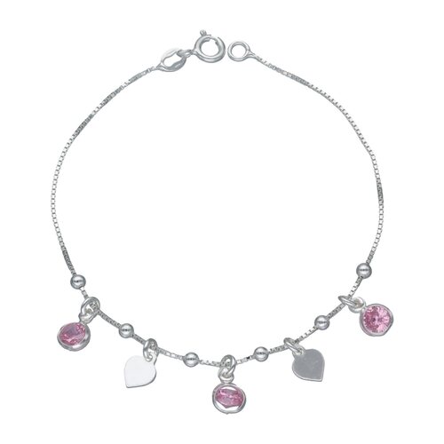 Pulsera Corazones Circones Rosa Francia