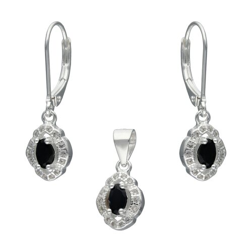 Conjunto Circón Ónix Ovalado