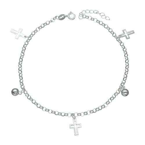 Tobillera Esferas y Cruces