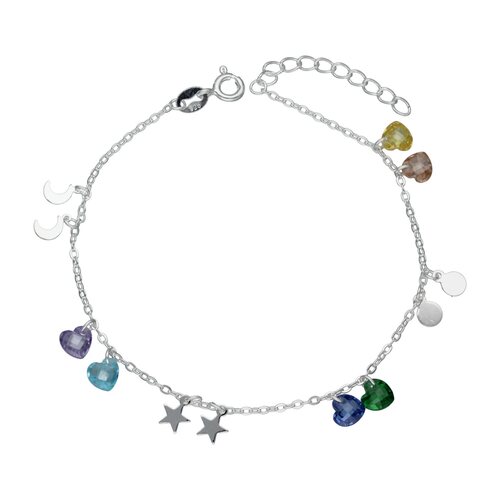 Pulsera Estrellas Corazones Hecho con Cristal Swarovski® Multicolor