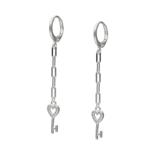 Argolla Clip Llave Corazón Circones 12 mm
