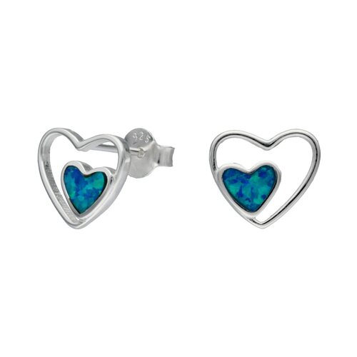 Aro Corazones Ópalo Azul