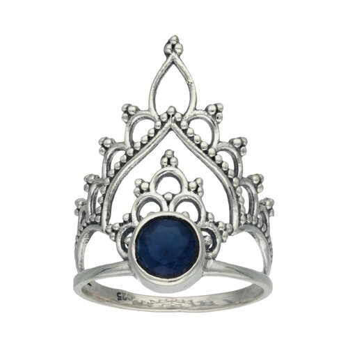 Anillo Corona Circón Zafiro
