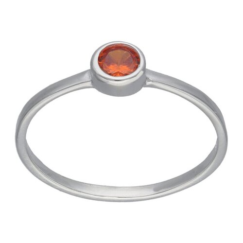 Anillo Circón Naranja Solitario