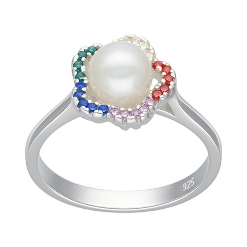 Anillo Flor Perla Circones Multicolor