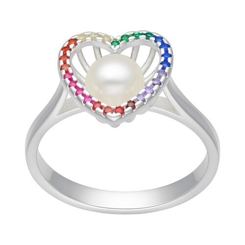 Anillo Corazón Perla Circones Multicolor 