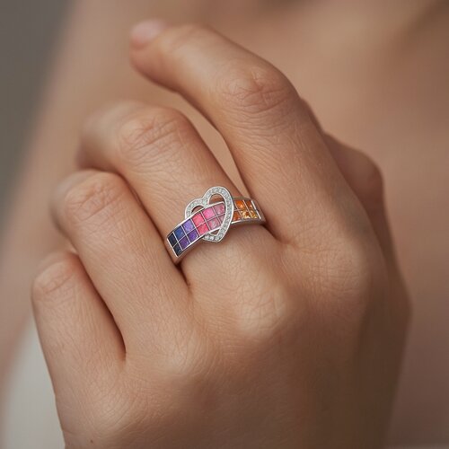 Anillo Corazón Circones Multicolor
