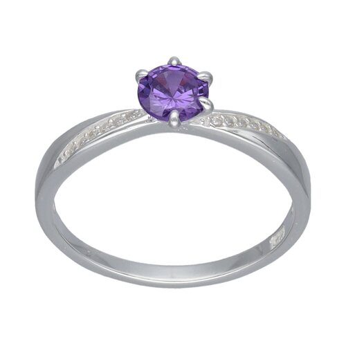 Anillo Circón Amatista Solitario