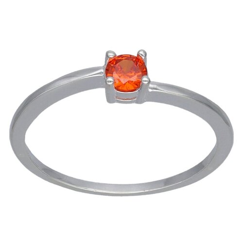 Anillo Circón Granate Naranja Solitario