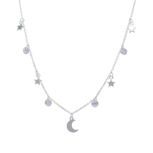 Collar Media Luna Estrellas Hecho con Cristal Swarovski®