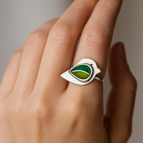 Anillo Paloma Piedra Picada Bicolor