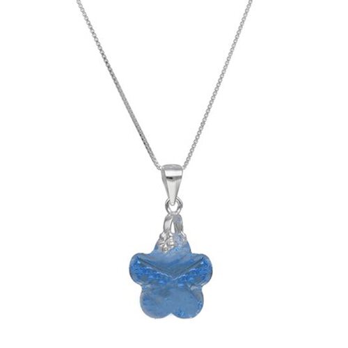 Collar Flor Hecho con Cristal Swarovski® Azul