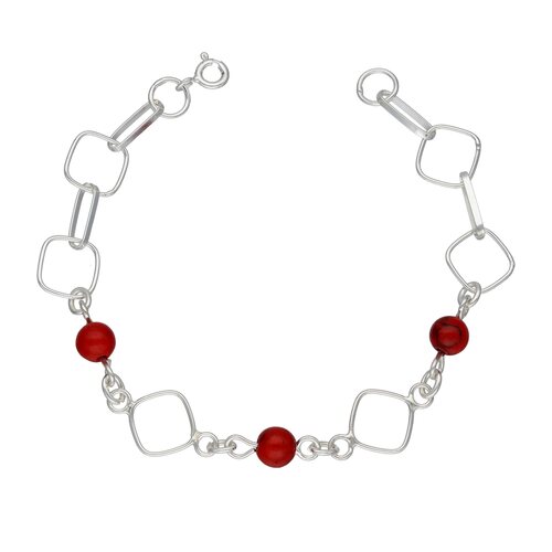Pulsera Rombos Esferas Jaspe