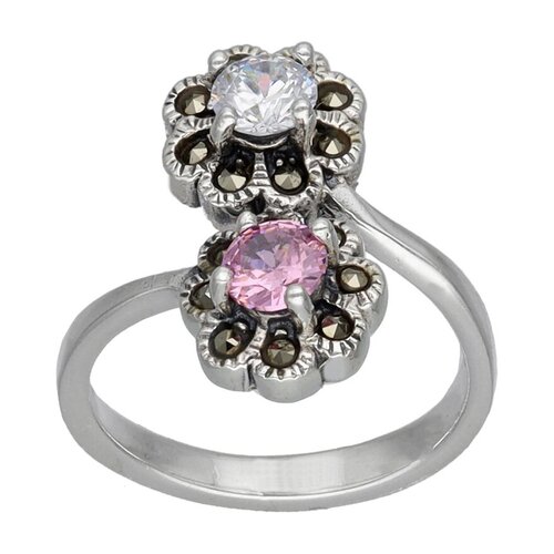 Anillo Flores Marquesita Circón Rosa Francia