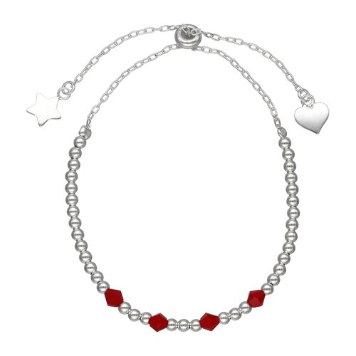 Pulsera Ajustable Esferas Cristales Rojo