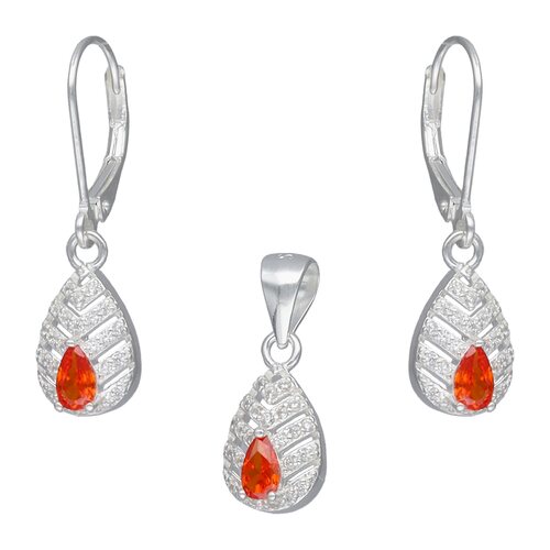 Conjunto Hoja Circón Granate