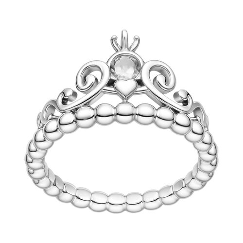 Anillo Corona Corazón Circón 