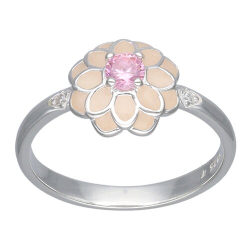 Anillo Flor Esmaltada Circones Rosa Francia 