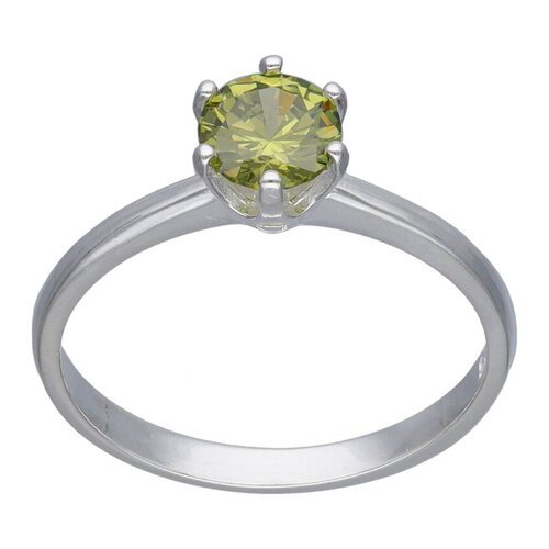 Anillo Circón Verde Oliva  Solitario