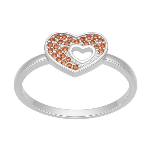 Anillo Corazón Circones Granate