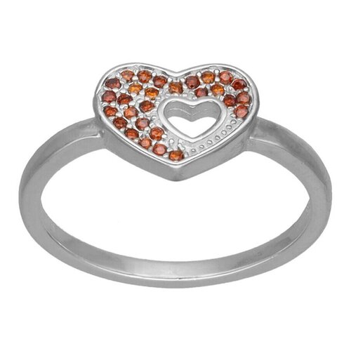 Anillo Corazón Circones Granate