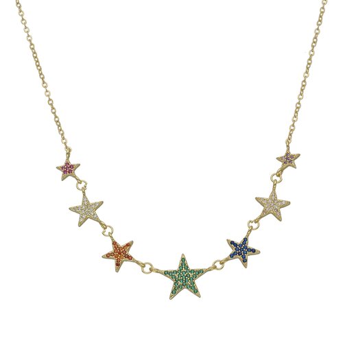 Collar Estrellas Circones Multicolor